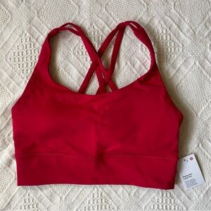 Lululemon energy bra long line, dark red, 6